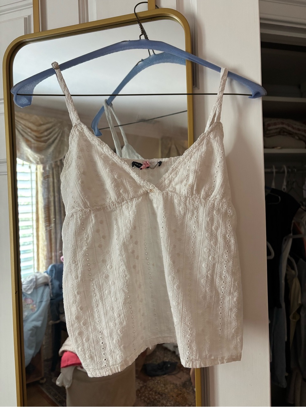 Women’s White Eyelet Camisole Top